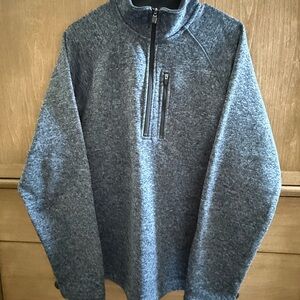 Eddie Bauer Men's Zip-Up Gray Sweater